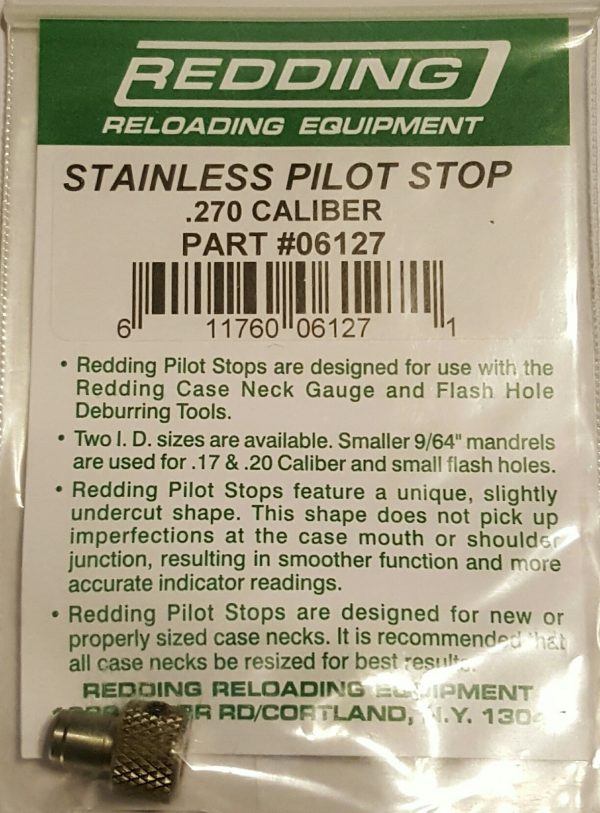 06127 REDDING Pilot Stop 6.8mm 270 Caliber, 3/16" Mandrel