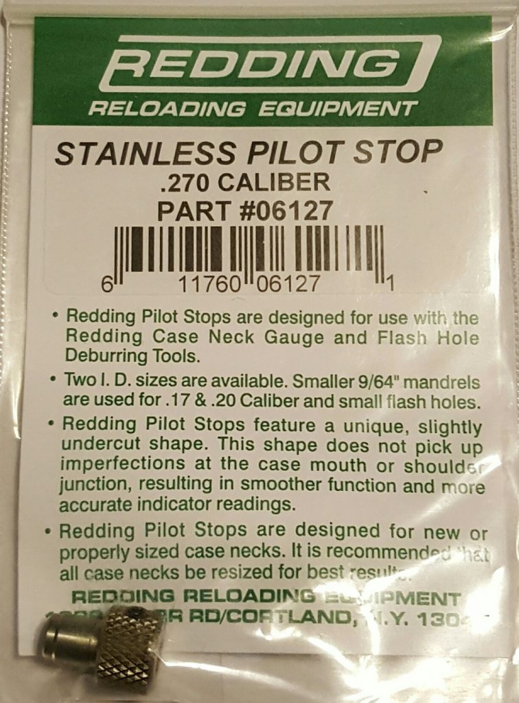 06127 REDDING Pilot Stop 6.8mm 270 Caliber, 3/16