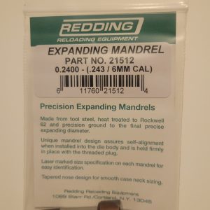 21512 Redding 0.2400 Expanding Mandrel (.243 Cal / 6mm)