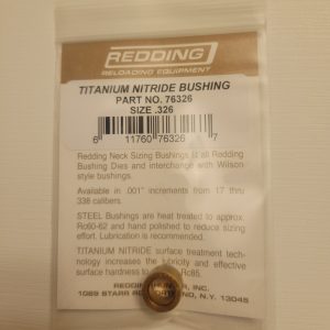 76326 Redding Titanium Nitride .326" Neck Size Bushing