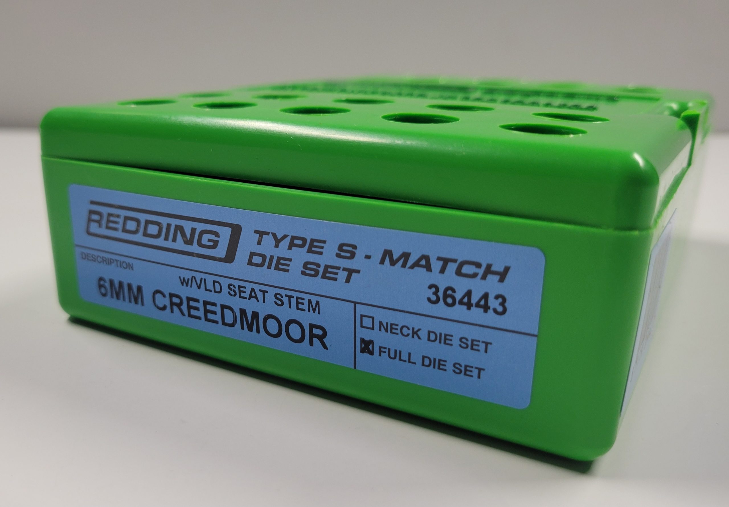 36443 Redding Type-S Match Bushing Full Die Set 6mm Creedmoor