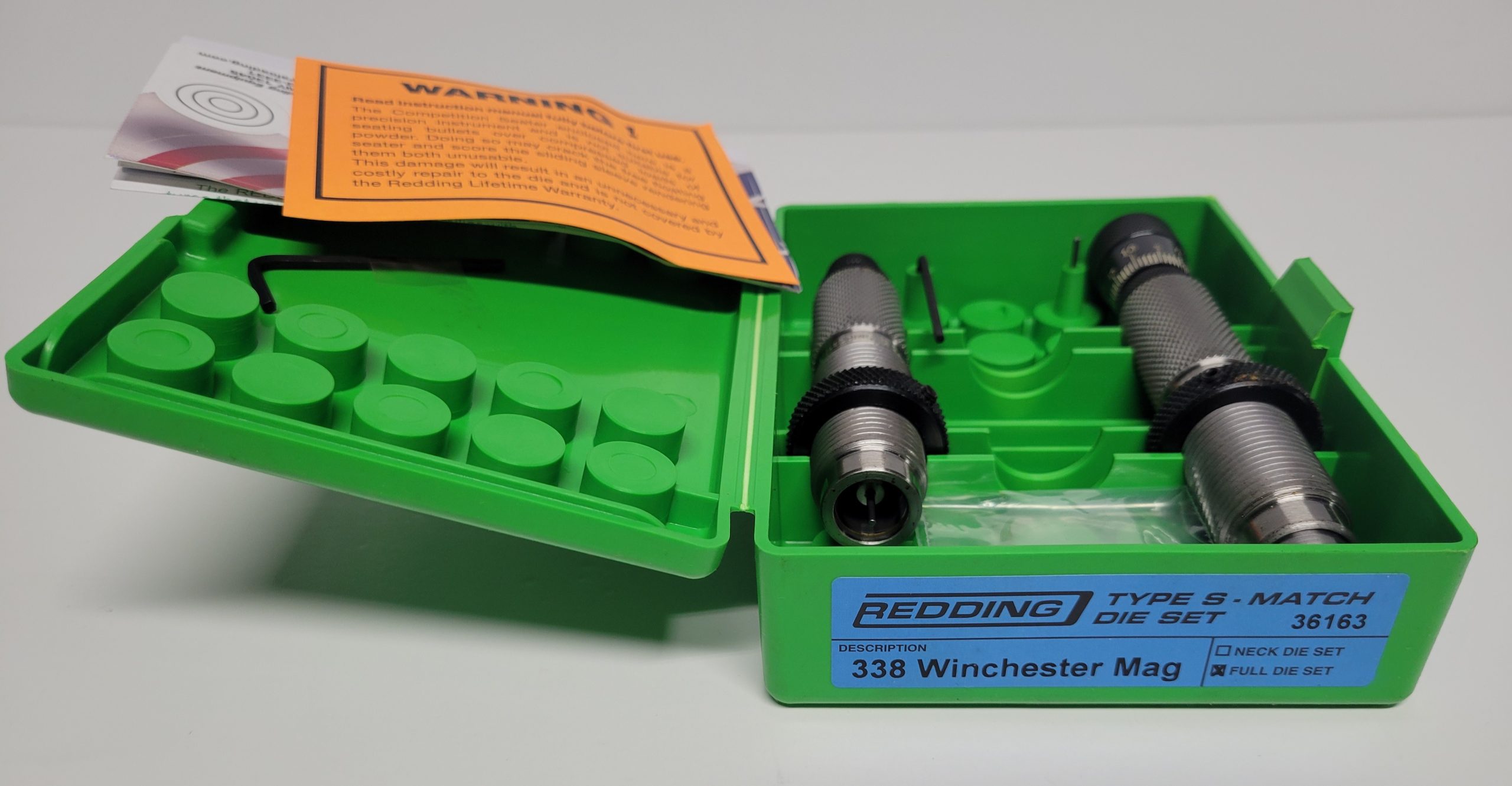 36163 Redding Type-S Full Length Bushing Die Set 338 Winchester Magnum