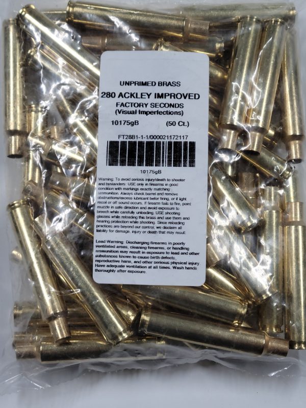 10175 Nosler Brass 280 Ackley Imp 40* Box of 50 BLEM