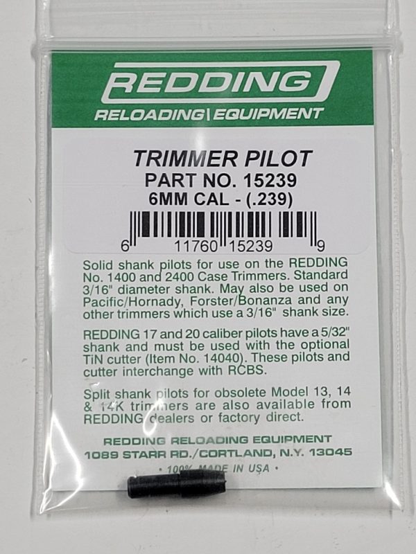 15239 Redding Hornady Forster 24cal 6mm Trimmer Pilot