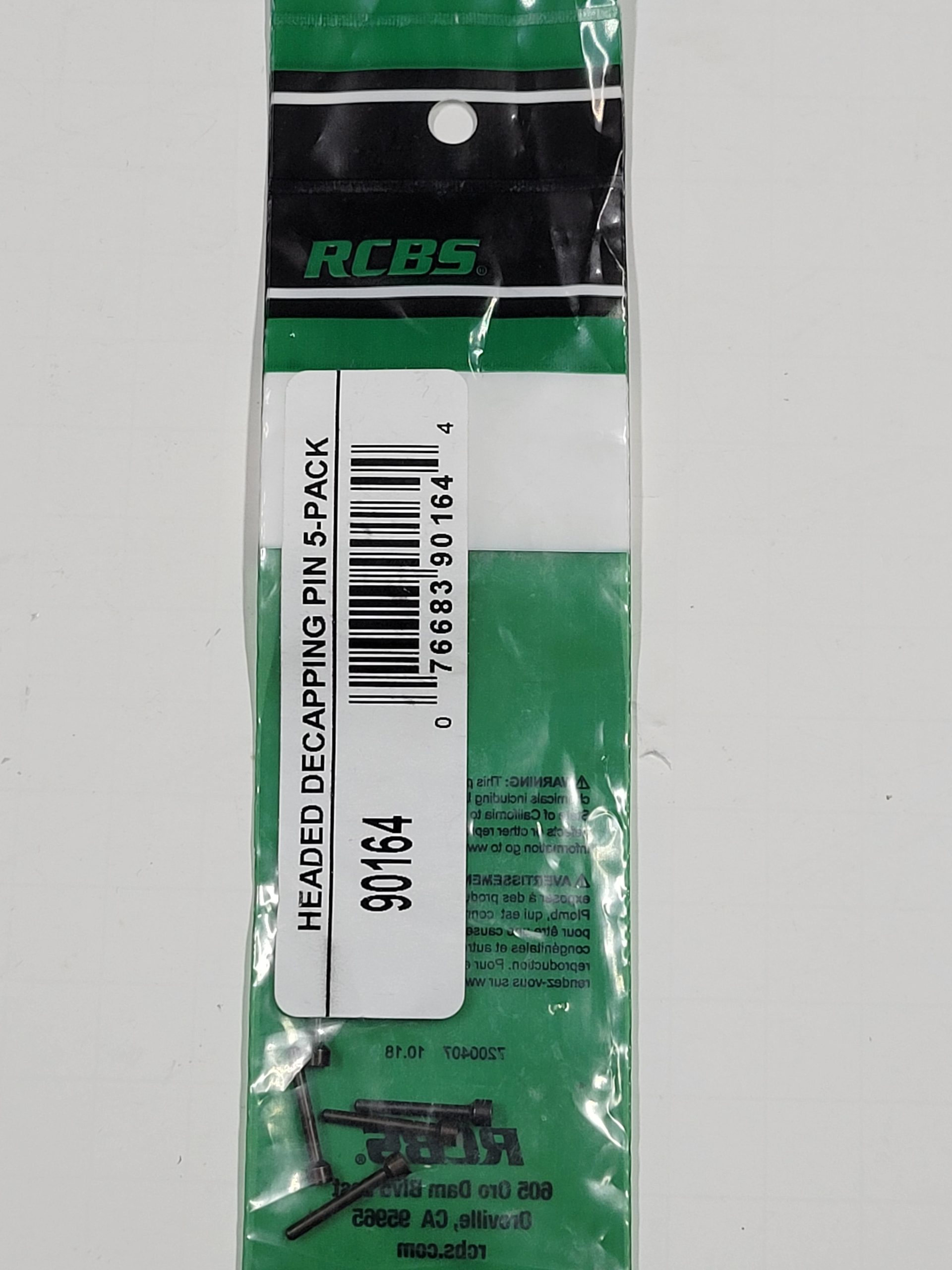 90164 RCBS HEADED DECAP PIN 5-Pack
