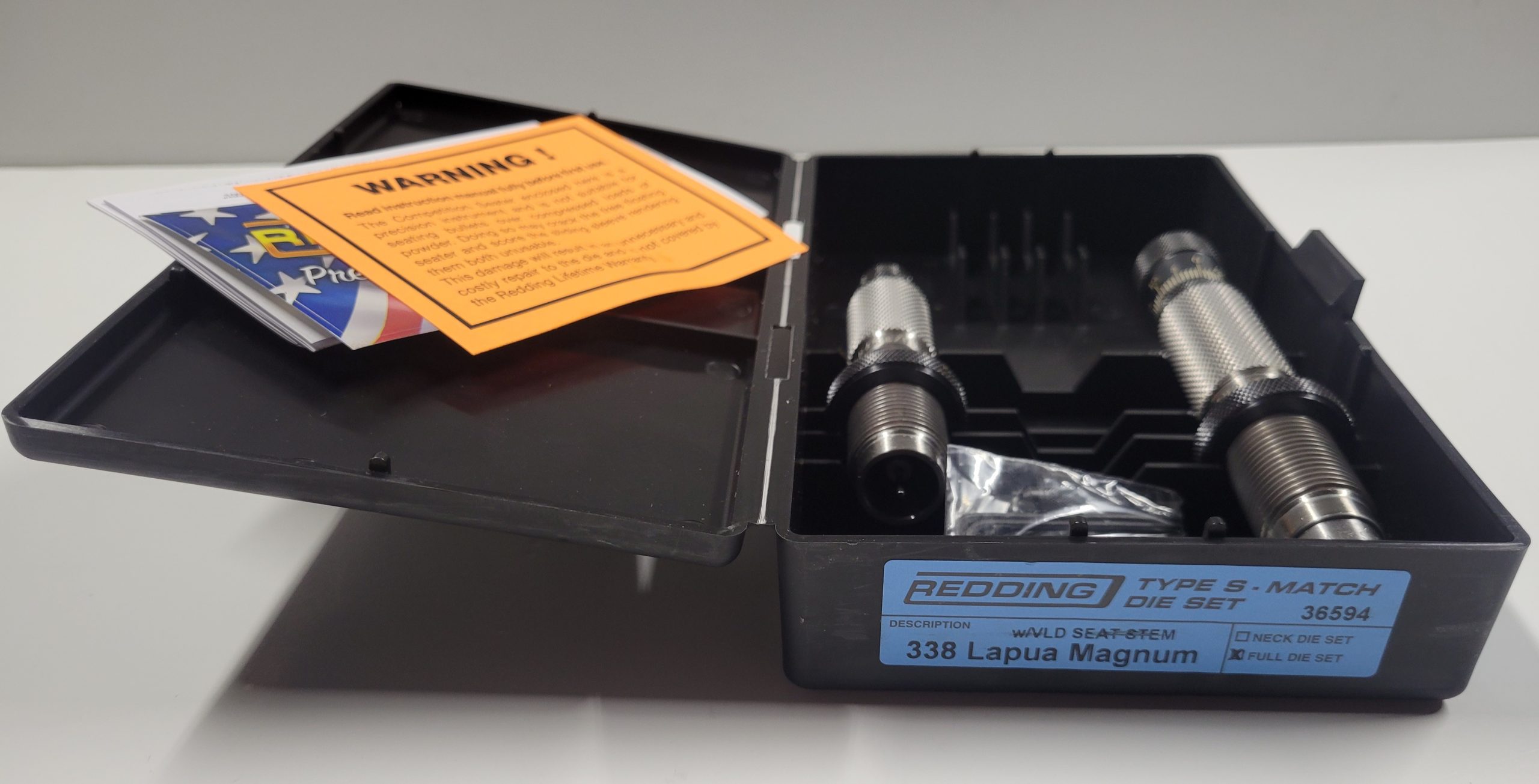 36594 Redding Type-S Match Bushing Full Die Set 338 Lapua Magnum