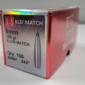24561 Hornady 6mm .243 108 gr ELD® Match Box of 100
