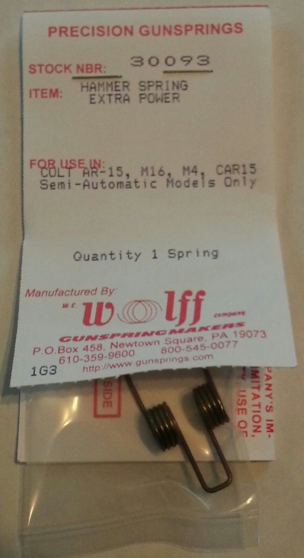 30093 WOLFF M4 AR15 M16 EXTRA Power HAMMER Spring