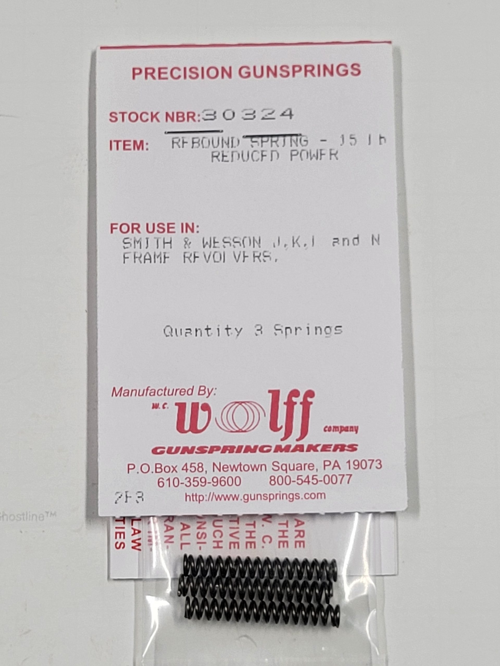 Wolff Reduced Power Main Spring For Smith & Wesson Revolver | Handgun Spring Kit