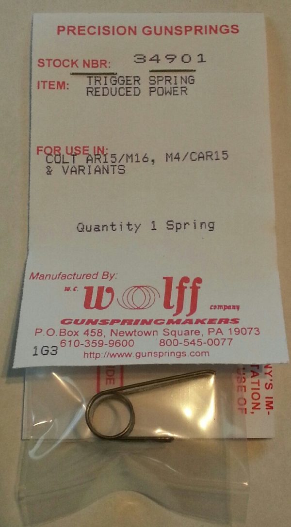 34901 WOLFF M4 AR15 M16 Reduced Power TRIGGER Spring
