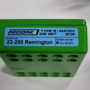 36106 Redding Type-S Match Bushing Full Die Set 22-250 Remington