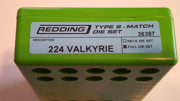 36387 Redding Type-S Match Bushing Full Die Set 224 Valkyrie