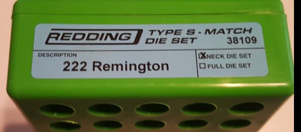 SALE! 38109 Redding Type-S Match Bushing NECk Die SEt 222 Remington