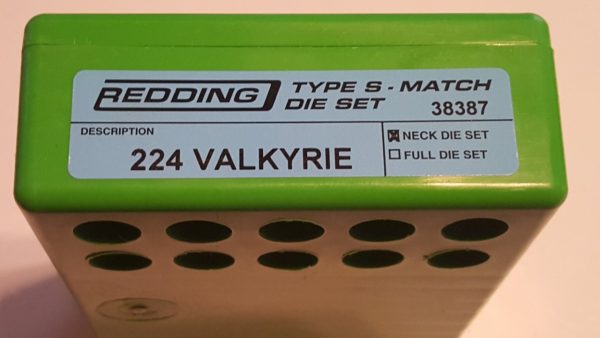 38387 Redding Type-S Match Bushing Neck Die Set 224 Valkyrie