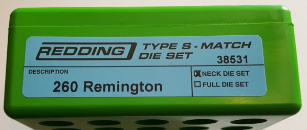 38531 Redding Type-S Match Bushing Neck Die Set 260 Remington