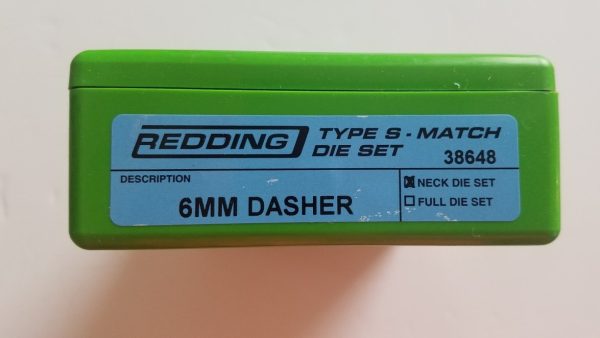 38648 Redding Type-S Match Bushing Neck Die Set 6mm Dasher