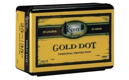 3985 Speer Bullet .251" Gold Dot HP 35 gr Box/100