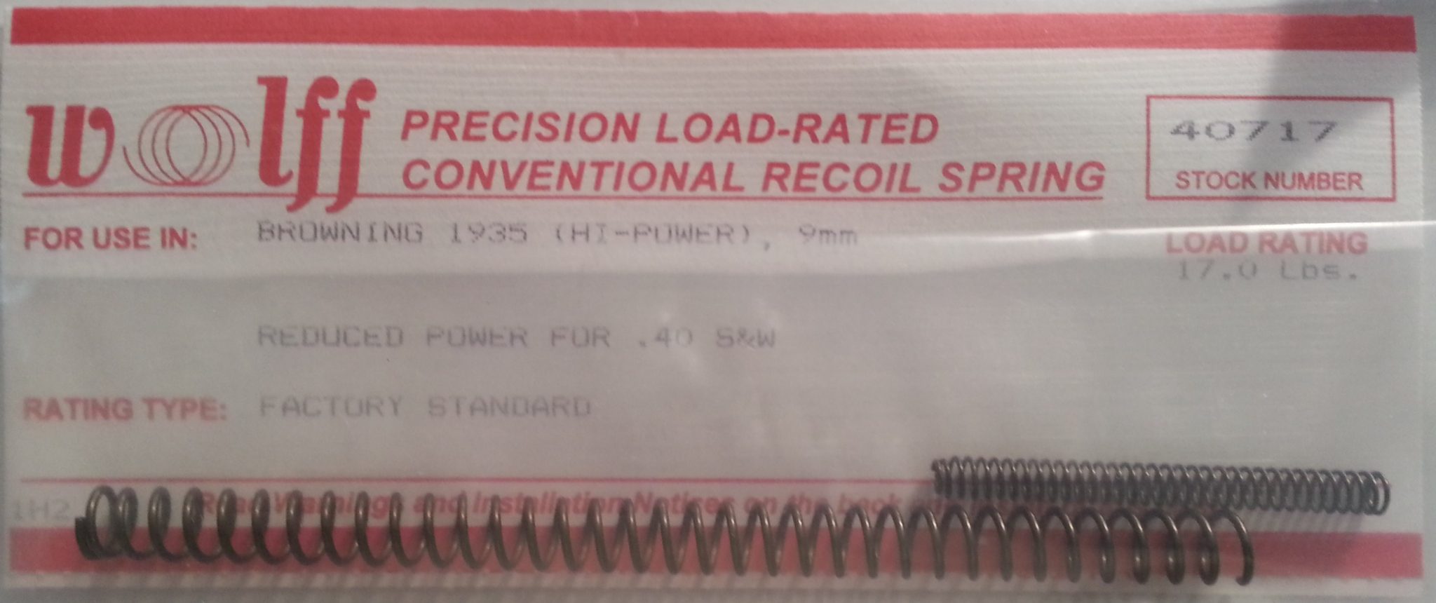 40717 Wolff Browning Hi Power 9mm 17LB Recoil Spring – Accurate Arms ...