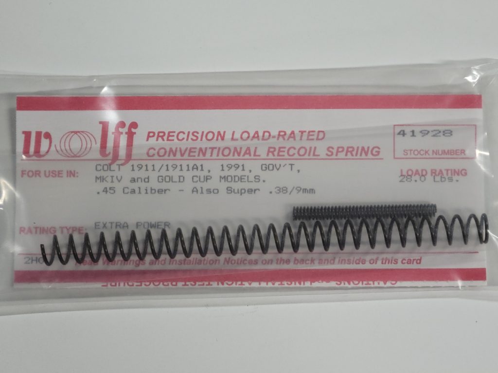 Wolff 4.5 Lb Recoil Spring For Colt 1911 .22 Conversion Kit – Kart Conversion – Made In USA – MPN 44945