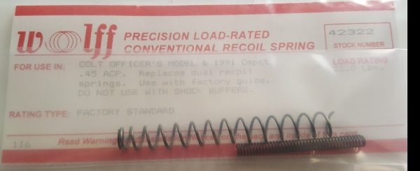 42322 Wolff 1911 Officers 22LB 45acp Recoil Spring Factory Std