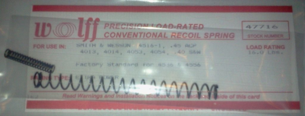 47716 Wolff S&W 4516-1 4013 16LB Recoil Spring Factory Std – Accurate ...