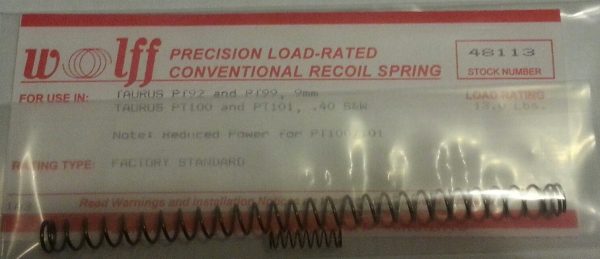 48113 Wolff TAURUS PT92, PT99 PT100 PT 101 13# Recoil Spring