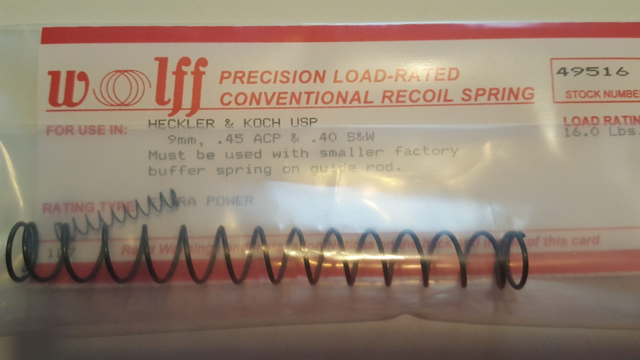 49516 Wolff Hk USP 45 Recoil Spring 16LB (Extra Power) – Accurate Arms ...