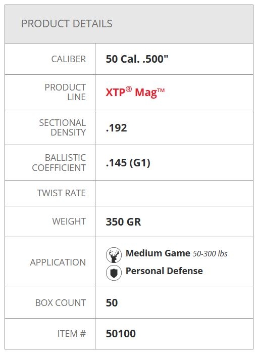 50100 Hornady 500 S&W .500 350 gr XTP® Mag™ Box 50