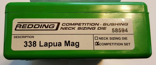 58594 Redding Type-S Competition Neck Die Set 338 Lapua Magnum
