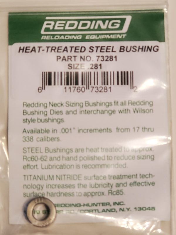 73281 Redding Heat Treated Steel .281" Neck Size Bushing