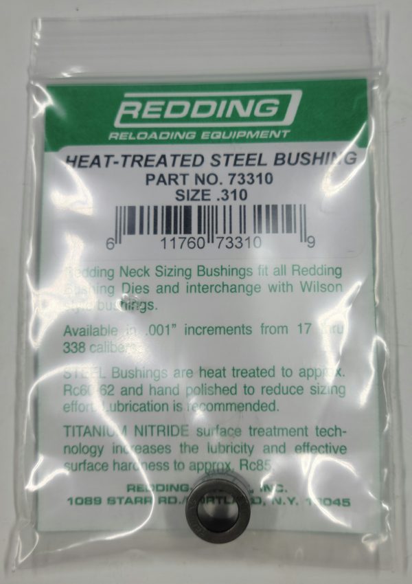 73310 Redding Heat Treated Steel .310 Neck Size Bushing