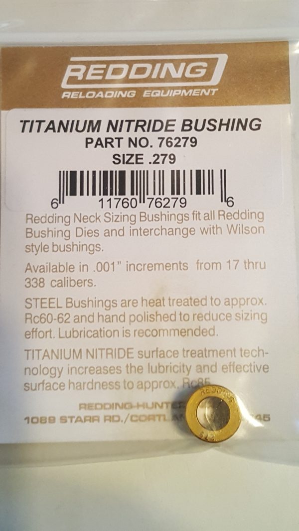 76279 Redding Titanium Nitride Neck Size Bushing