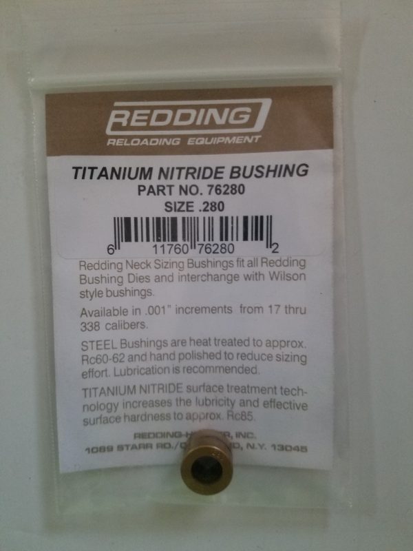 76280 Redding Titanium .280" Nitride Neck Size Bushing