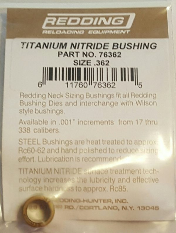 76362 Redding Titanium Nitride Neck Size Bushing