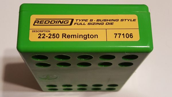 77106 Redding Type-S Full Length Bushing Size Die 22-250 Remington
