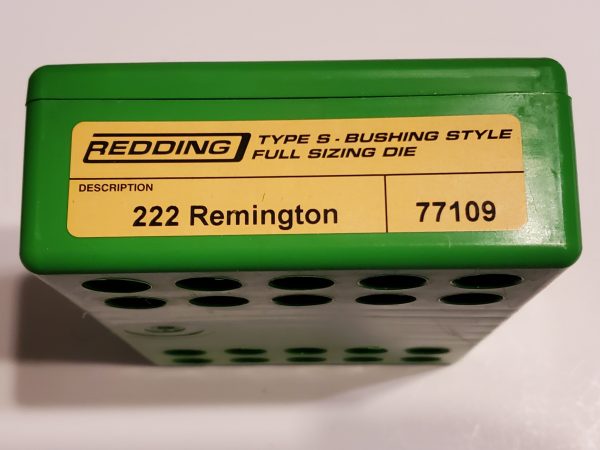 77109 Redding Type-S Full Length Bushing Size Die 222 Remington