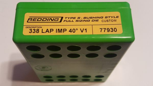 77930 Redding Custom Type-S Full Length Bushing Size Die 338 Lapua 40* V1