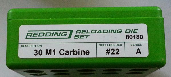 80180 Redding 3-Die Full Length Die Set 30 M1 Carbine
