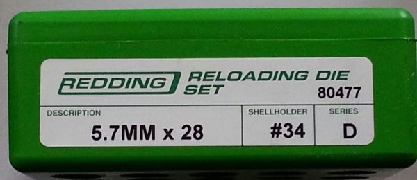 80477 Redding 2-Die Full Length Die Set 5.7x28mm