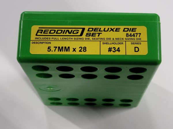 84477 Redding 3-Die Deluxe Die Set 5.7mm x 28 5.7x28mm