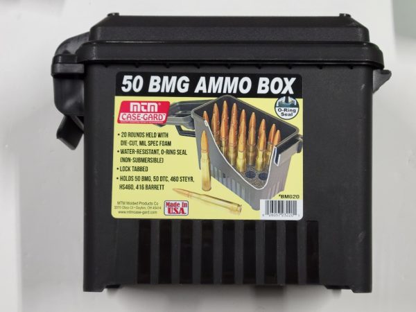 BMG20 MTM 50 BMG Black Ammo Box holds 20