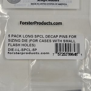 DIE-I-L-SPCL-5P Forster SPECIAL 1" Long Replacement Decapping Pins 5-Pack