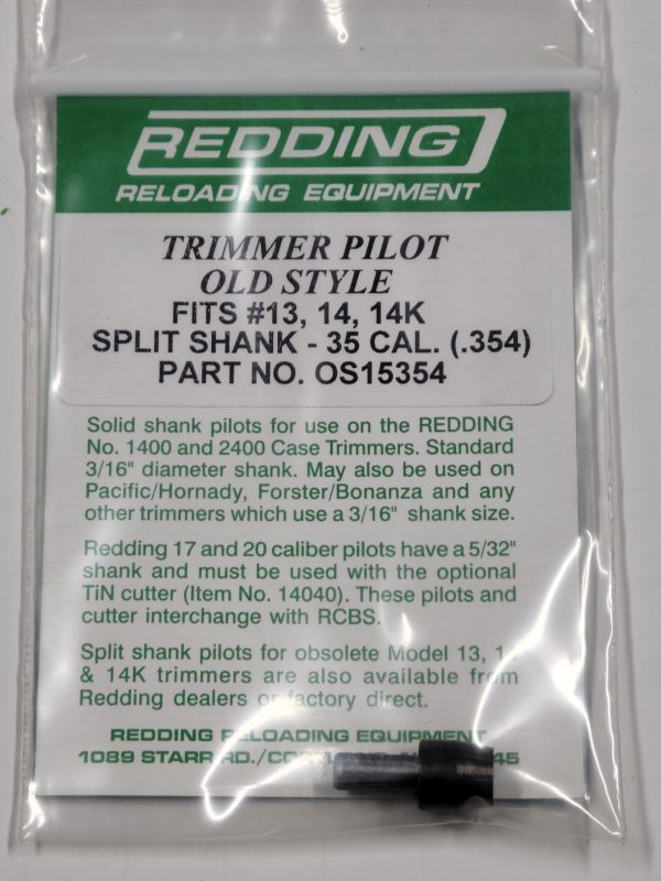 OS15354 Old Style Trimmer Split Shank Pilot 35 Caliber